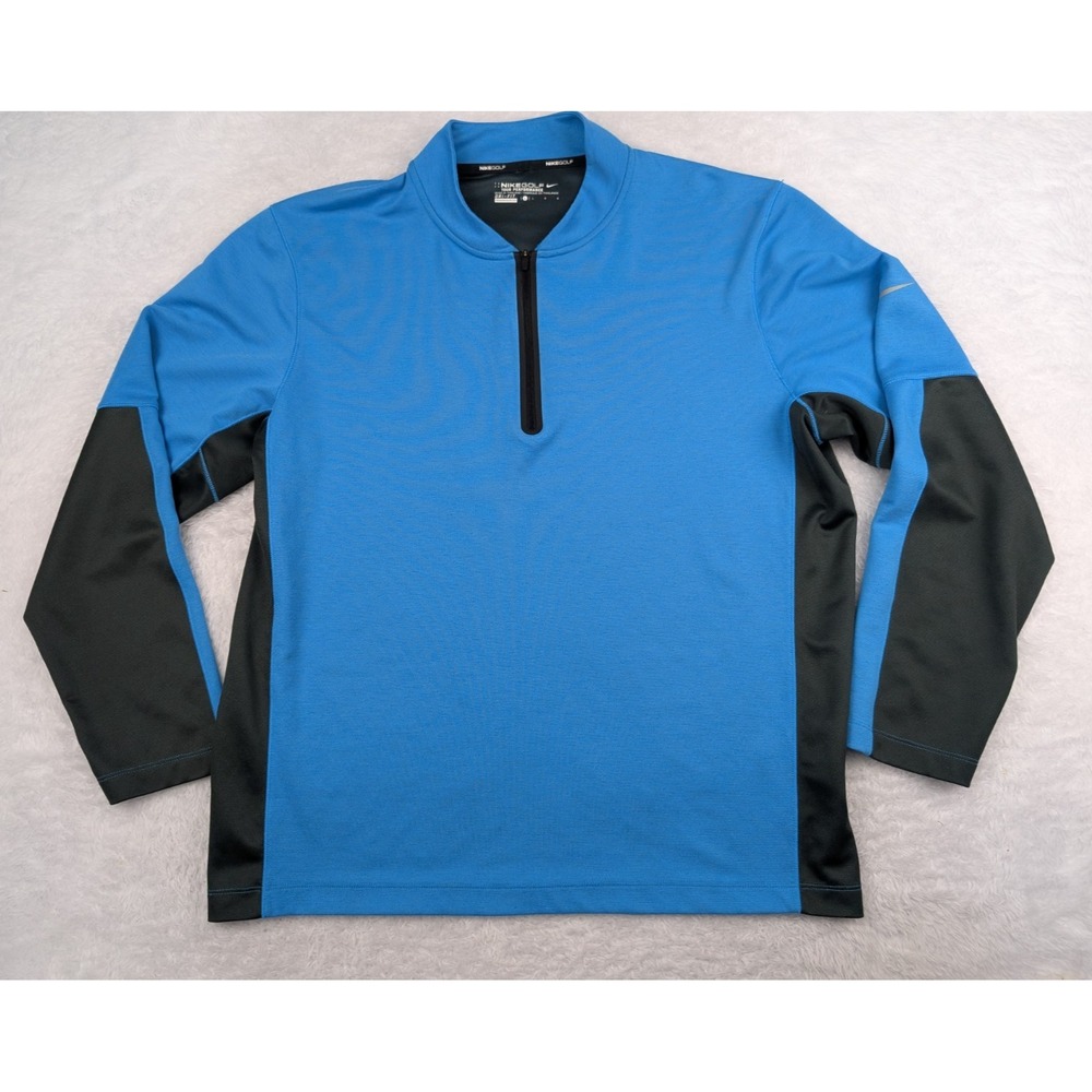 Nike Golf Tour Performance 1/4 Zip Pullover Men's L Blue Long Sleeve Golf